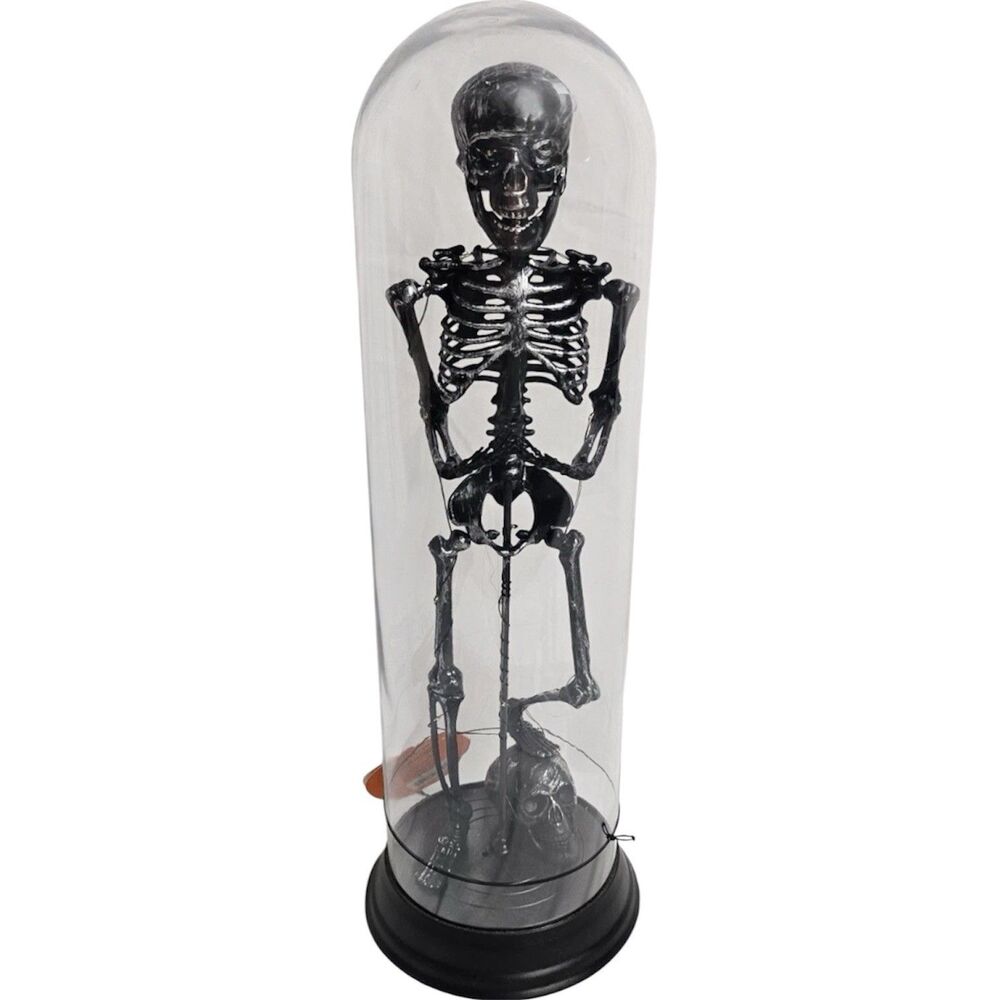 Happy Halloween 18" Black Skeleton Lights Up Tabletop Decoration